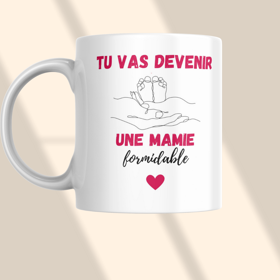 Mug personnalisé :  Tu  vas devenir une mamie formidable