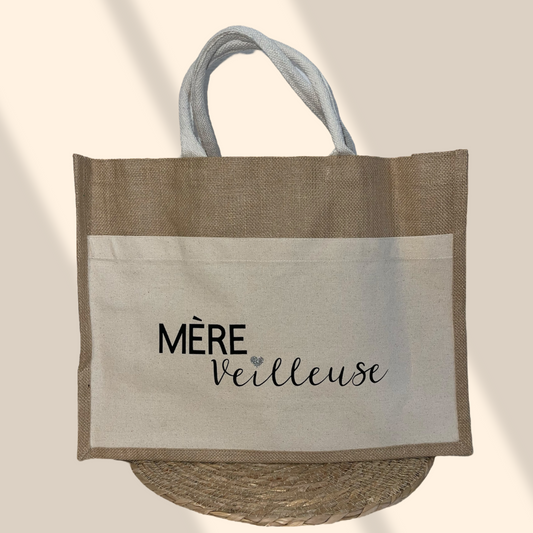 Sac en toile de jute Mère veilleuse