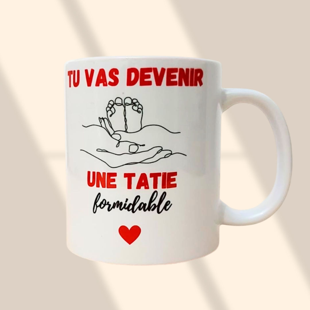 Mug personnalisé  Tu vas devenir une tatie formidable