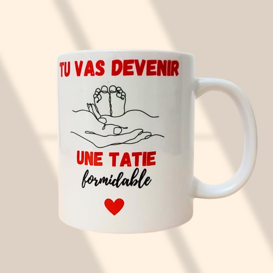 Mug personnalisé  Tu vas devenir une tatie formidable