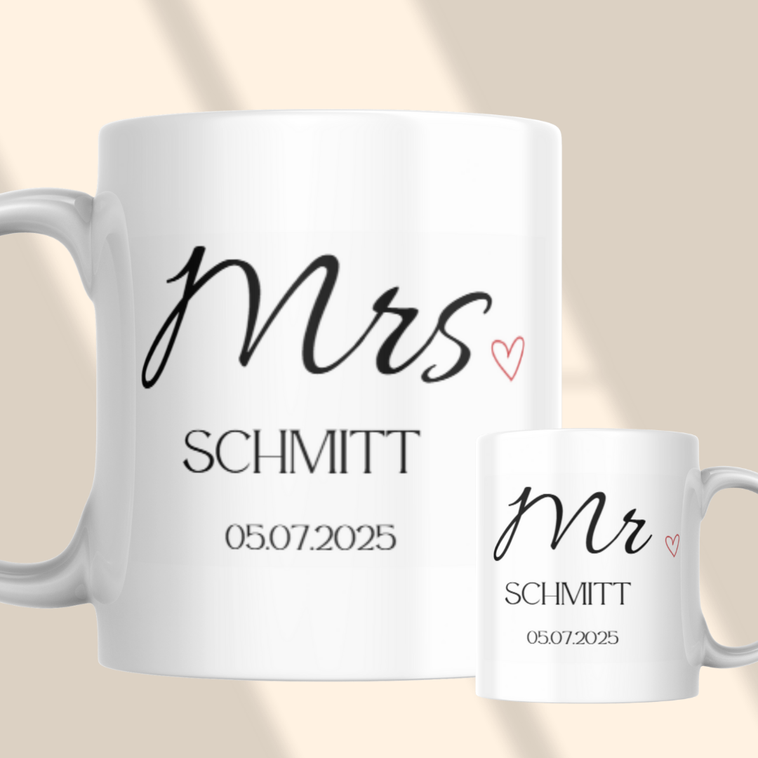 Duo de mugs :  Mrs & Mr